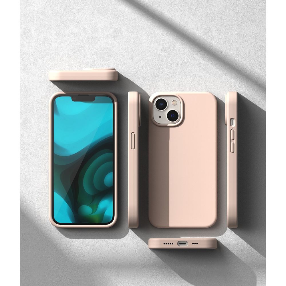 COQUE RINGKE SILICONE IPHONE 14 PLUS SABLE ROSE