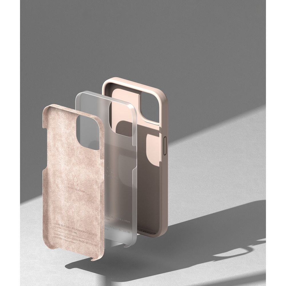 COQUE RINGKE SILICONE IPHONE 14 PLUS SABLE ROSE