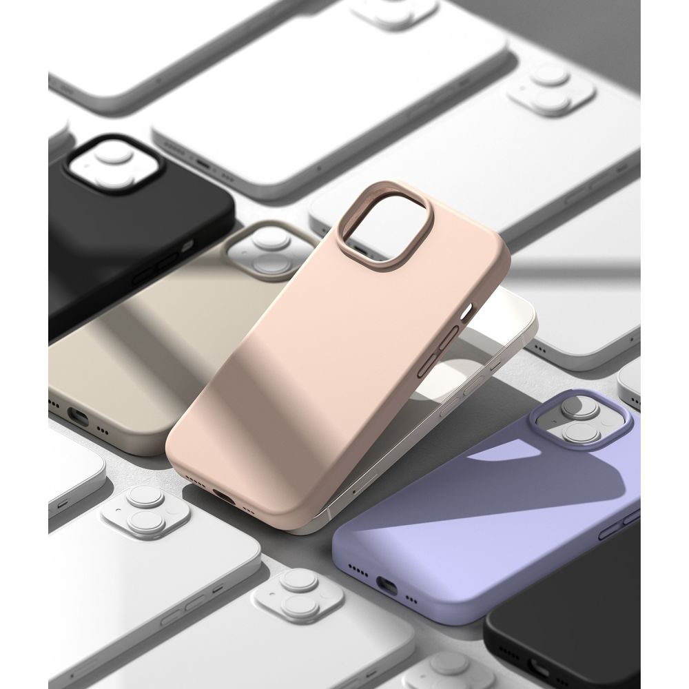 COQUE RINGKE SILICONE IPHONE 14 PLUS SABLE ROSE