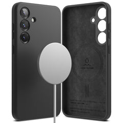 COQUE RINGKE SILICONE MAGNETIQUE MAGSAFE GALAXY S25 NOIRE