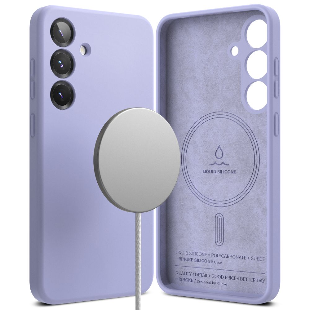 COUVERCLE RINGKE SILICONE MAGNETIQUE MAGSAFE GALAXY S25+ PLUS LAVANDE