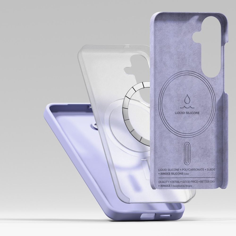 COUVERCLE RINGKE SILICONE MAGNETIQUE MAGSAFE GALAXY S25+ PLUS LAVANDE