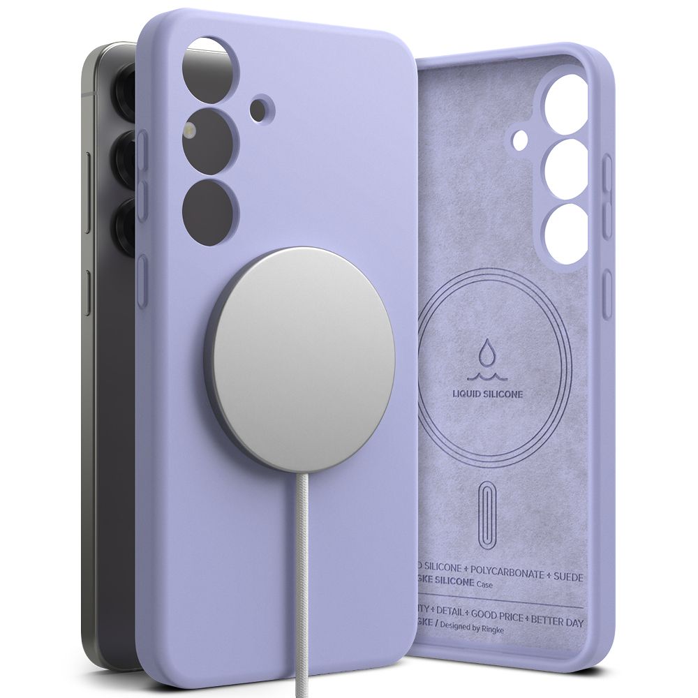 COUVERCLE RINGKE SILICONE MAGNETIQUE MAGSAFE GALAXY S25+ PLUS LAVANDE