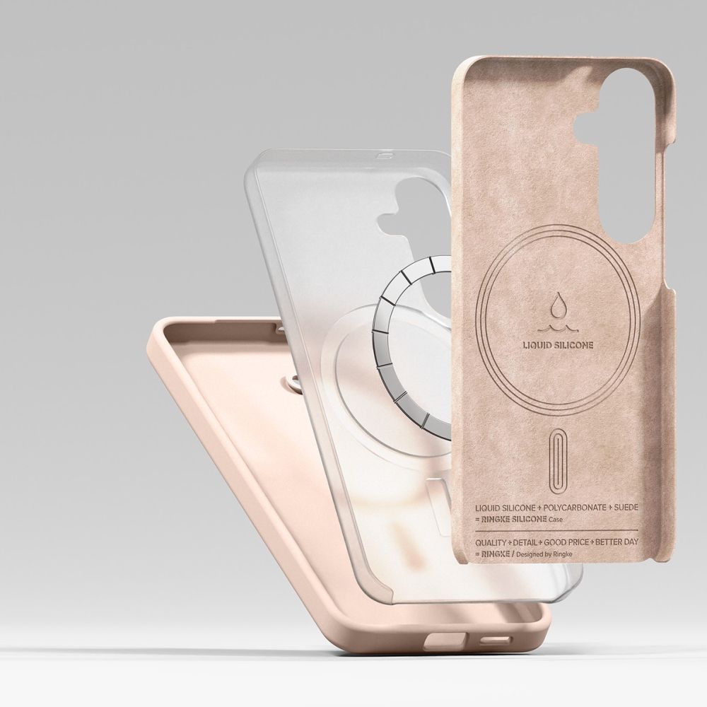 COQUE RINGKE SILICONE MAGNETIQUE MAGSAFE GALAXY S25+ PLUS SABLE ROSE