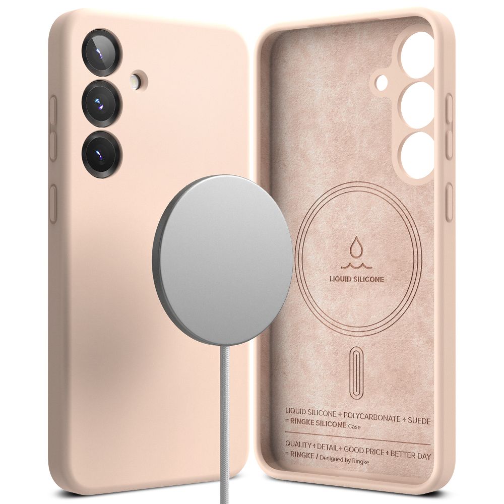 COQUE RINGKE SILICONE MAGNETIQUE MAGSAFE GALAXY S25+ PLUS SABLE ROSE