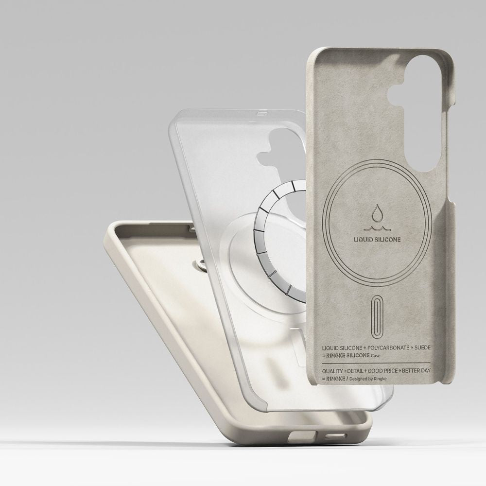 COQUE RINGKE SILICONE MAGNETIQUE MAGSAFE GALAXY S25 STONE