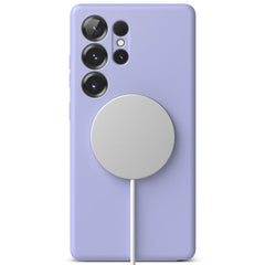 COQUE RINGKE SILICONE MAGNETIQUE MAGSAFE GALAXY S25 ULTRA LAVANDE