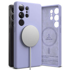 COQUE RINGKE SILICONE MAGNETIQUE MAGSAFE GALAXY S25 ULTRA LAVANDE