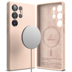 COQUE RINGKE SILICONE MAGNETIQUE MAGSAFE GALAXY S25 ULTRA SABLE ROSE