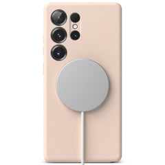 COQUE RINGKE SILICONE MAGNETIQUE MAGSAFE GALAXY S25 ULTRA SABLE ROSE