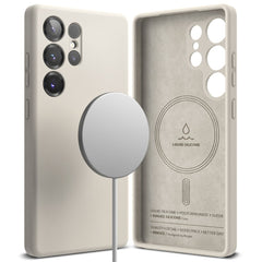 COQUE RINGKE SILICONE MAGNETIQUE MAGSAFE GALAXY S25 ULTRA STONE