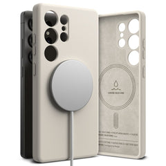 COQUE RINGKE SILICONE MAGNETIQUE MAGSAFE GALAXY S25 ULTRA STONE