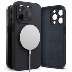 COQUE RINGKE SILICONE MAGNETIQUE MAGSAFE IPHONE 15 PRO BLEU FONCÉ