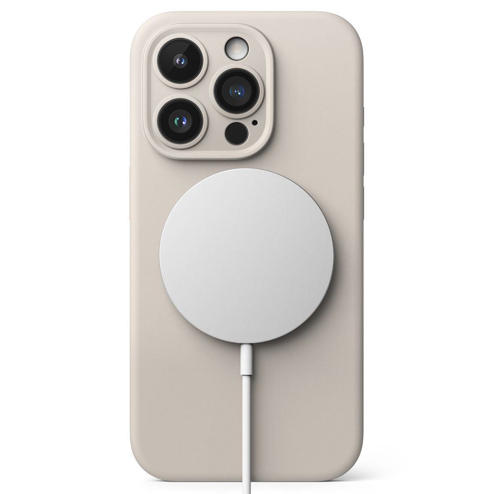 COQUE RINGKE SILICONE MAGNETIQUE MAGSAFE IPHONE 15 PRO STONE