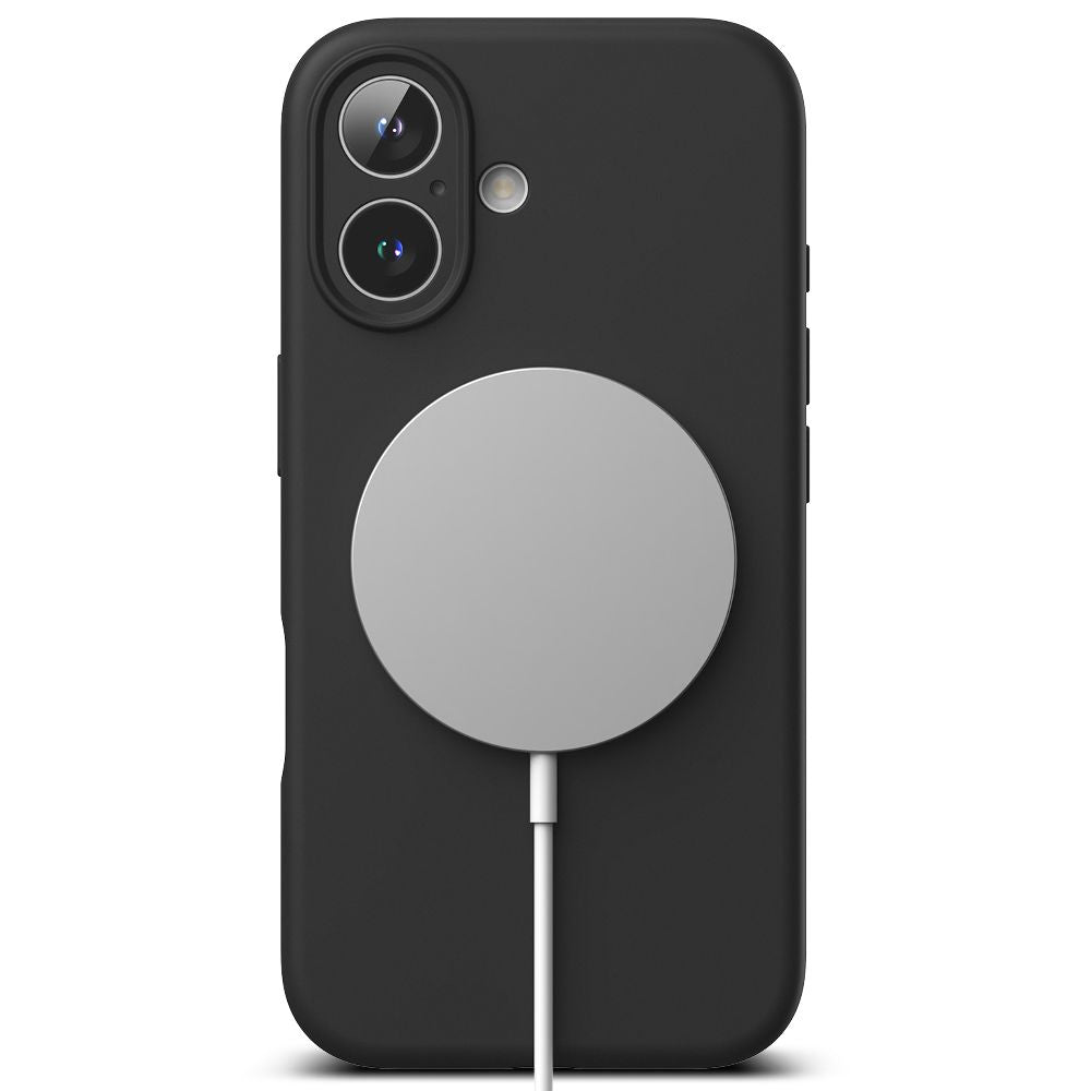 COQUE POUR IPHONE 16 RINGKE SILICONE MAGNETIQUE MAGSAFE NOIRE