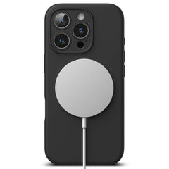 COQUE POUR IPHONE 16 PRO RINGKE SILICONE MAGNETIQUE MAGSAFE NOIRE