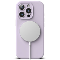 COQUE POUR IPHONE 16 PRO RINGKE SILICONE MAGNETIQUE MAGSAFE VIOLET CLAIR