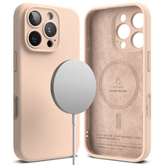 COQUE POUR IPHONE 16 PRO MAX RINGKE SILICONE MAGNETIQUE MAGSAFE SABLE ROSE