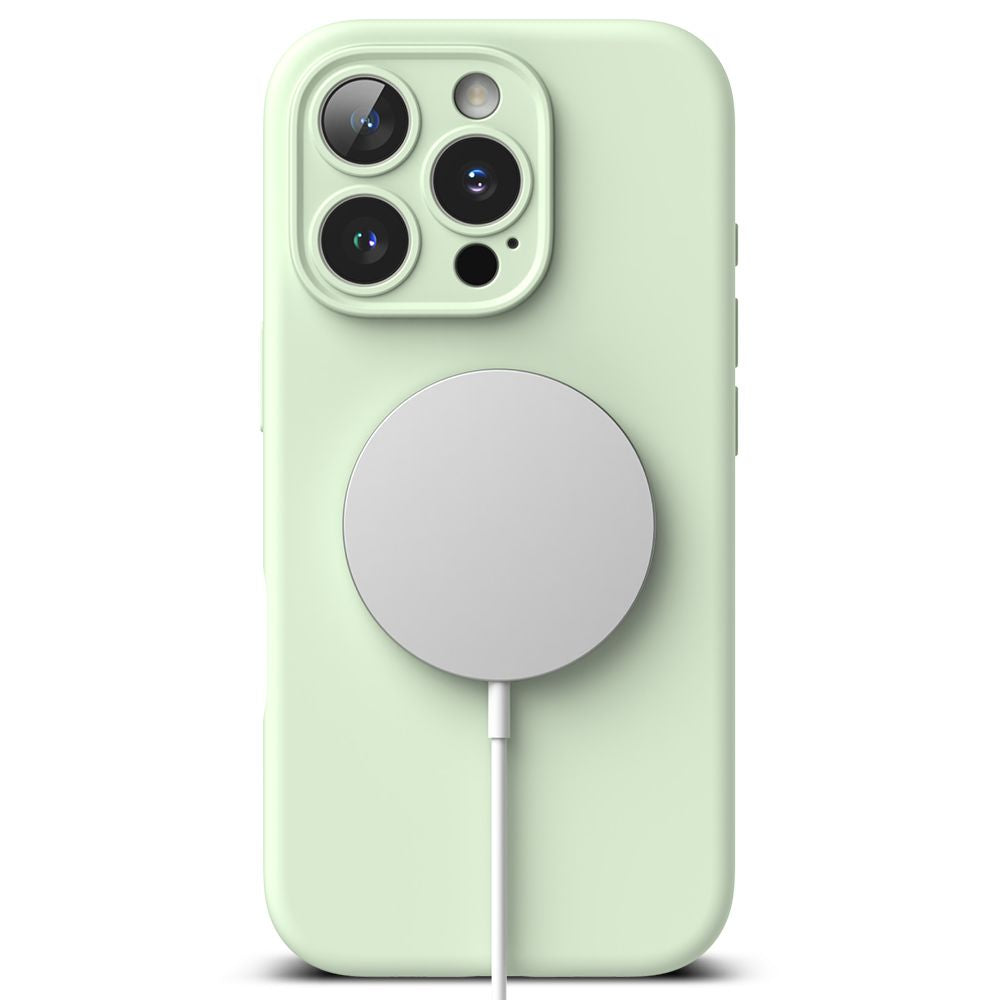 COQUE POUR IPHONE 16 PRO MAX RINGKE SILICONE MAGNETIQUE MAGSAFE SOUPLE MENTHE