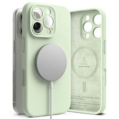 COQUE POUR IPHONE 16 PRO MAX RINGKE SILICONE MAGNETIQUE MAGSAFE SOUPLE MENTHE