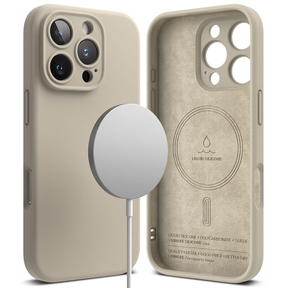 COQUE POUR IPHONE 16 PRO MAX RINGKE SILICONE MAGNETIQUE MAGSAFE STONE
