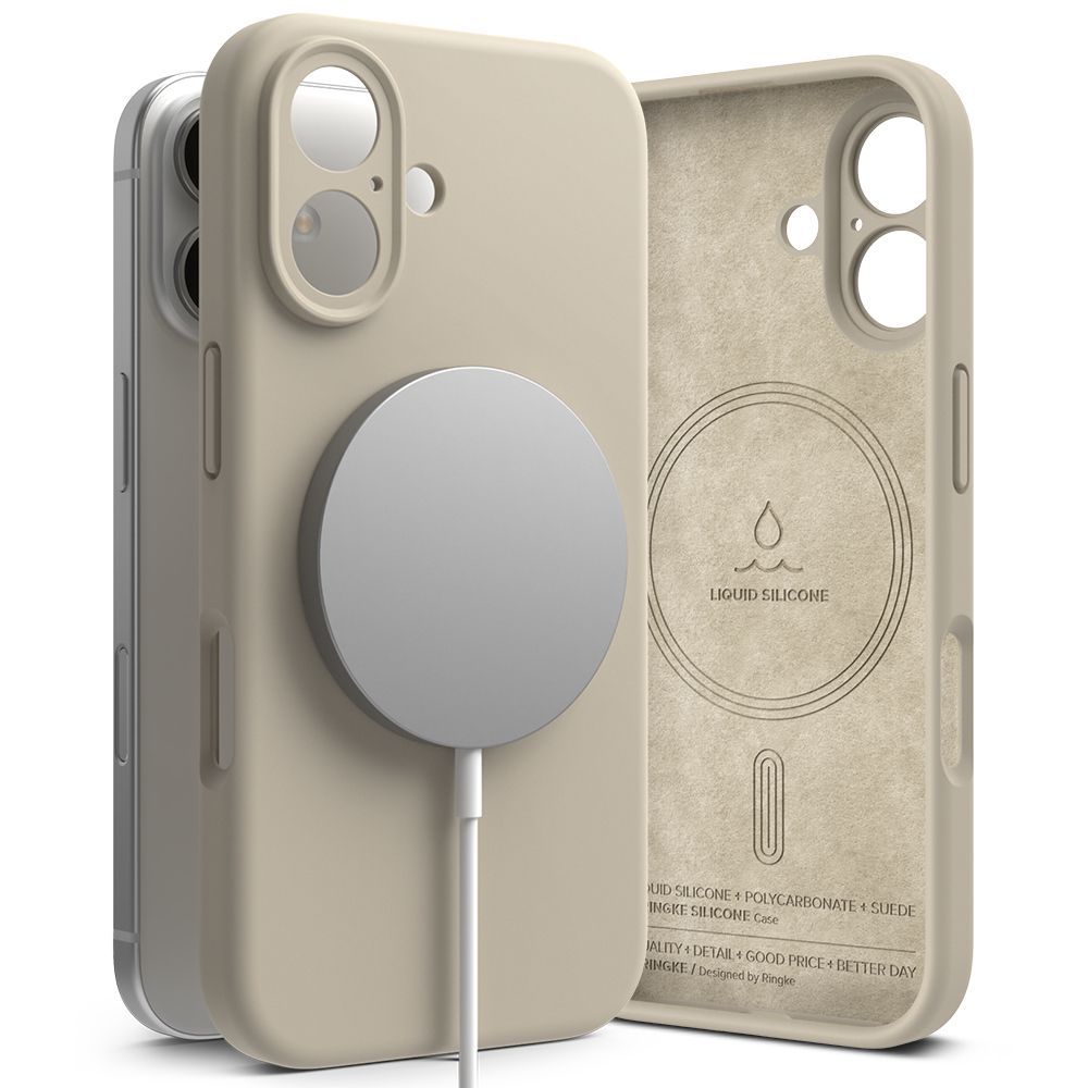 COQUE POUR IPHONE 16 RINGKE SILICONE MAGNETIQUE MAGSAFE STONE