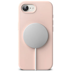COQUE RINGKE SILICONE MAGNETIQUE MAGSAFE IPHONE 16E SABLE ROSE