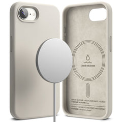 COQUE RINGKE SILICONE MAGNETIQUE MAGSAFE IPHONE 16E STONE