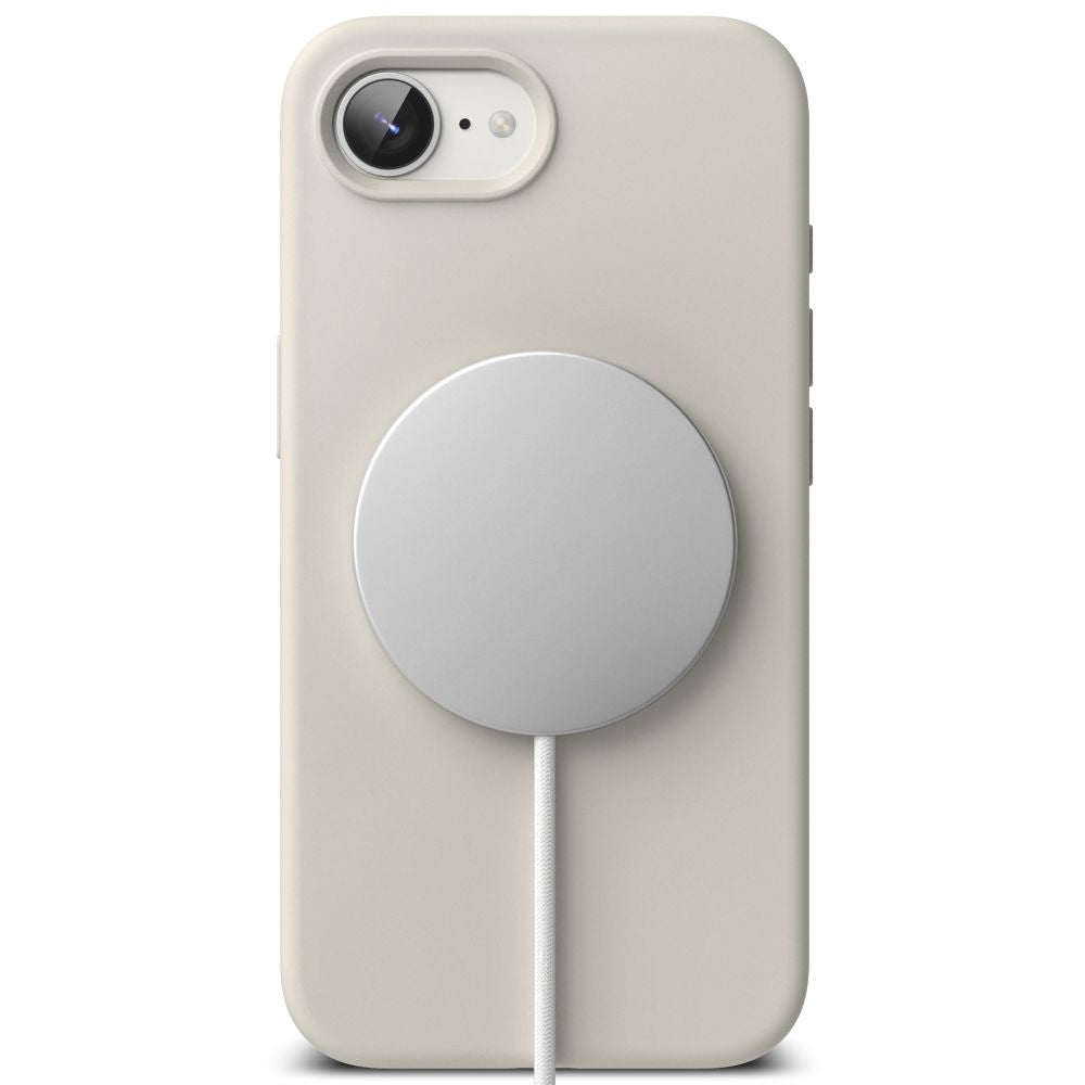 COQUE RINGKE SILICONE MAGNETIQUE MAGSAFE IPHONE 16E STONE