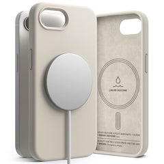 COQUE RINGKE SILICONE MAGNETIQUE MAGSAFE IPHONE 16E STONE