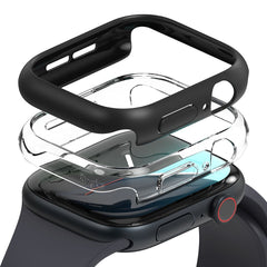 COQUE RINGKE SLIM 2-PACK POUR APPLE WATCH 10 (46 MM) TRANSPARENT & NOIR MAT