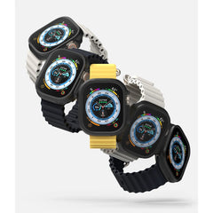 2X COQUE DE PROTECTION POUR APPLE WATCH ULTRA 49 MM RINGKE SLIM 2-PACK TRANSPARENT & NOIR MAT