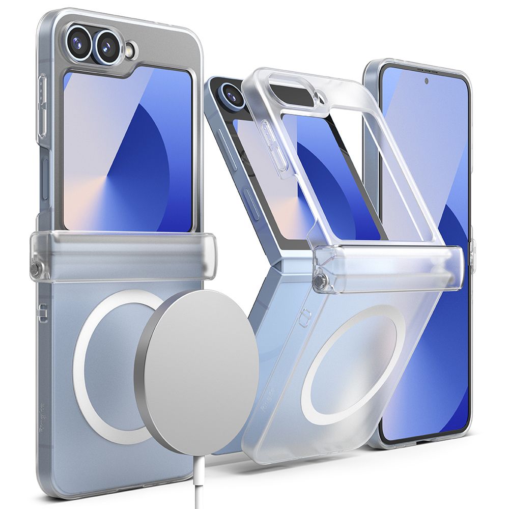 RINGKE SLIM HINGE MAGNETIQUE MAGSAFE GALAXY Z FLIP 6 MATTE TRANSPARENT