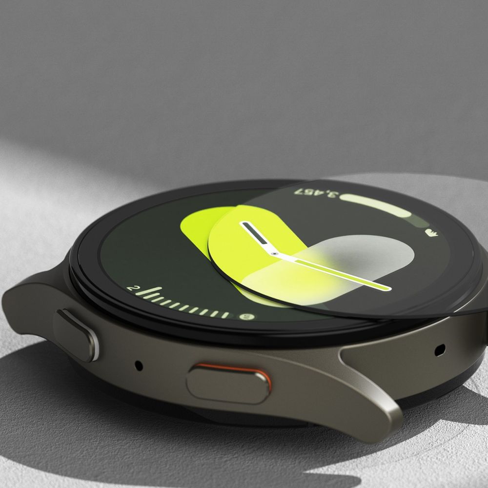 COQUE DE PROTECTION AVEC VERRE TREMPÉ POUR SAMSUNG GALAXY WATCH 7 (44 MM) RINGKE SLIM & VERRE TREMPÉ TITANE NOIR