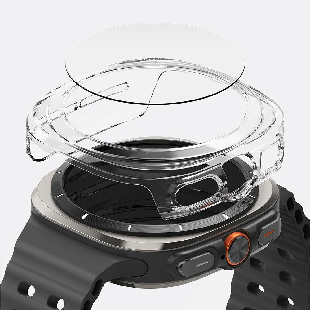 COQUE DE PROTECTION AVEC VERRE TREMPÉ POUR SAMSUNG GALAXY WATCH ULTRA (47 MM) RINGKE SLIM & VERRE TREMPÉ TRANSPARENT