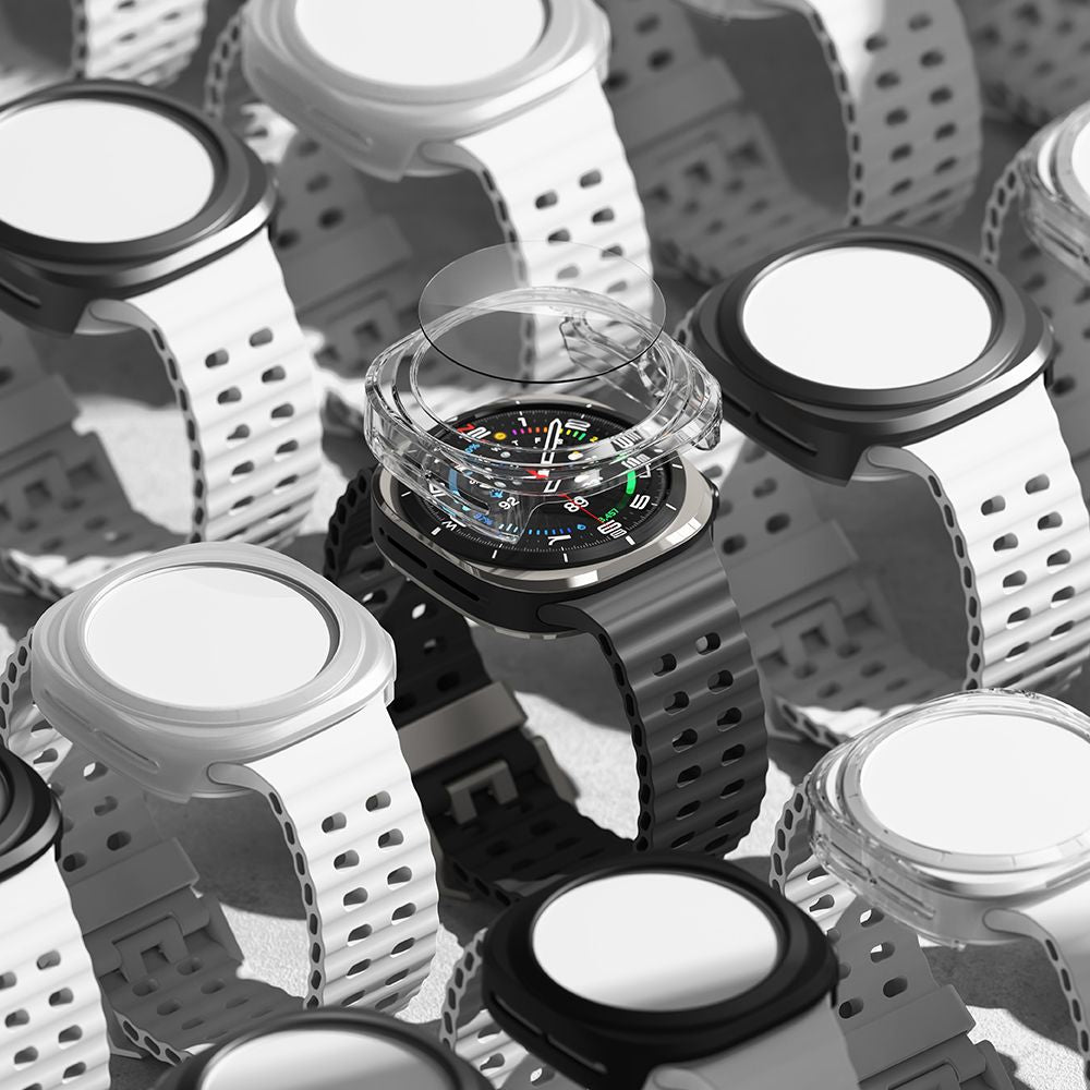 COQUE DE PROTECTION AVEC VERRE TREMPÉ POUR SAMSUNG GALAXY WATCH ULTRA (47 MM) RINGKE SLIM & VERRE TREMPÉ TRANSPARENT