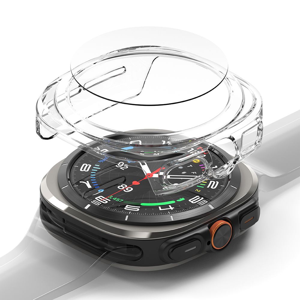 COQUE DE PROTECTION AVEC VERRE TREMPÉ POUR SAMSUNG GALAXY WATCH ULTRA (47 MM) RINGKE SLIM & VERRE TREMPÉ TRANSPARENT