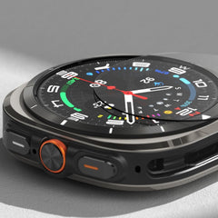 COQUE DE PROTECTION AVEC VERRE TREMPÉ POUR SAMSUNG GALAXY WATCH ULTRA (47 MM) RINGKE SLIM & VERRE TREMPÉ TITANE NOIR
