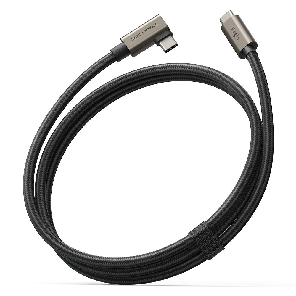 CÂBLE RINGKE USB 3.2 GEN 2X2 TYPE-C À 90 DEGRÉS PD240W 100CM NOIR