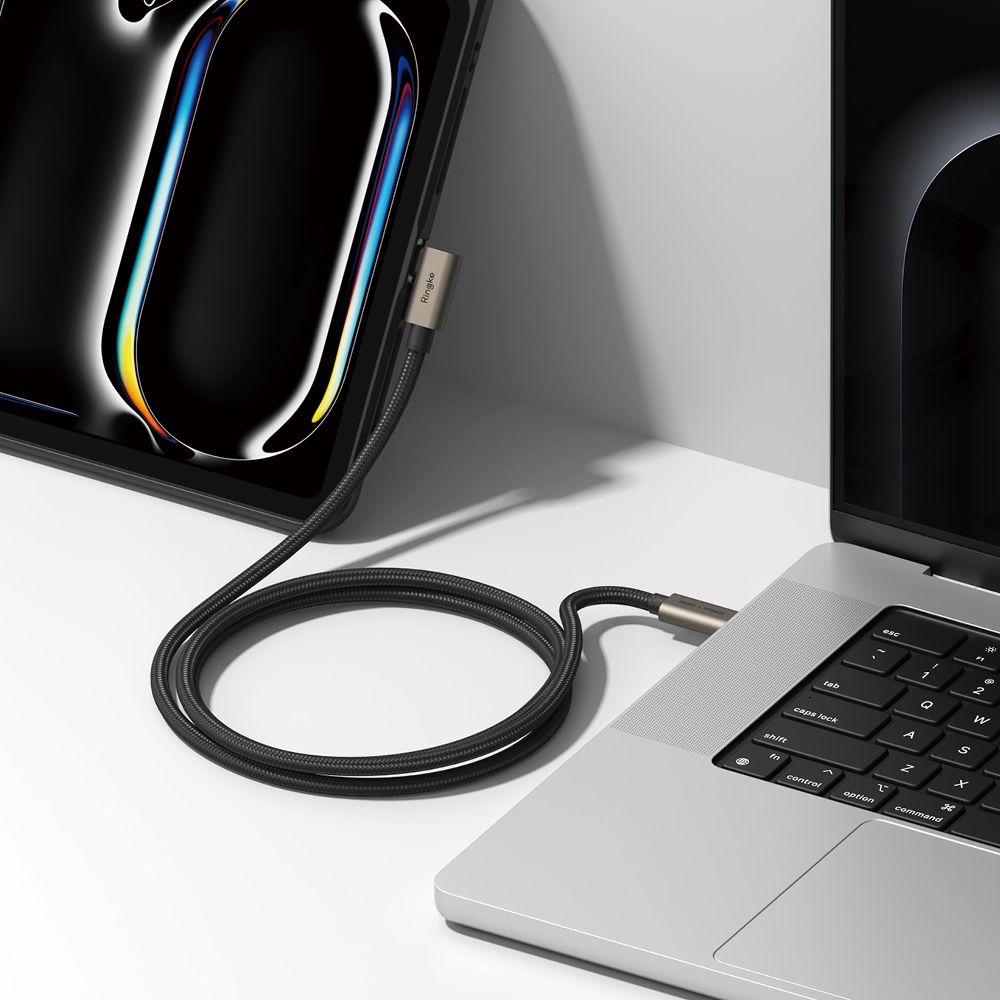 CÂBLE RINGKE USB 3.2 GEN 2X2 TYPE-C À 90 DEGRÉS PD240W 100CM NOIR