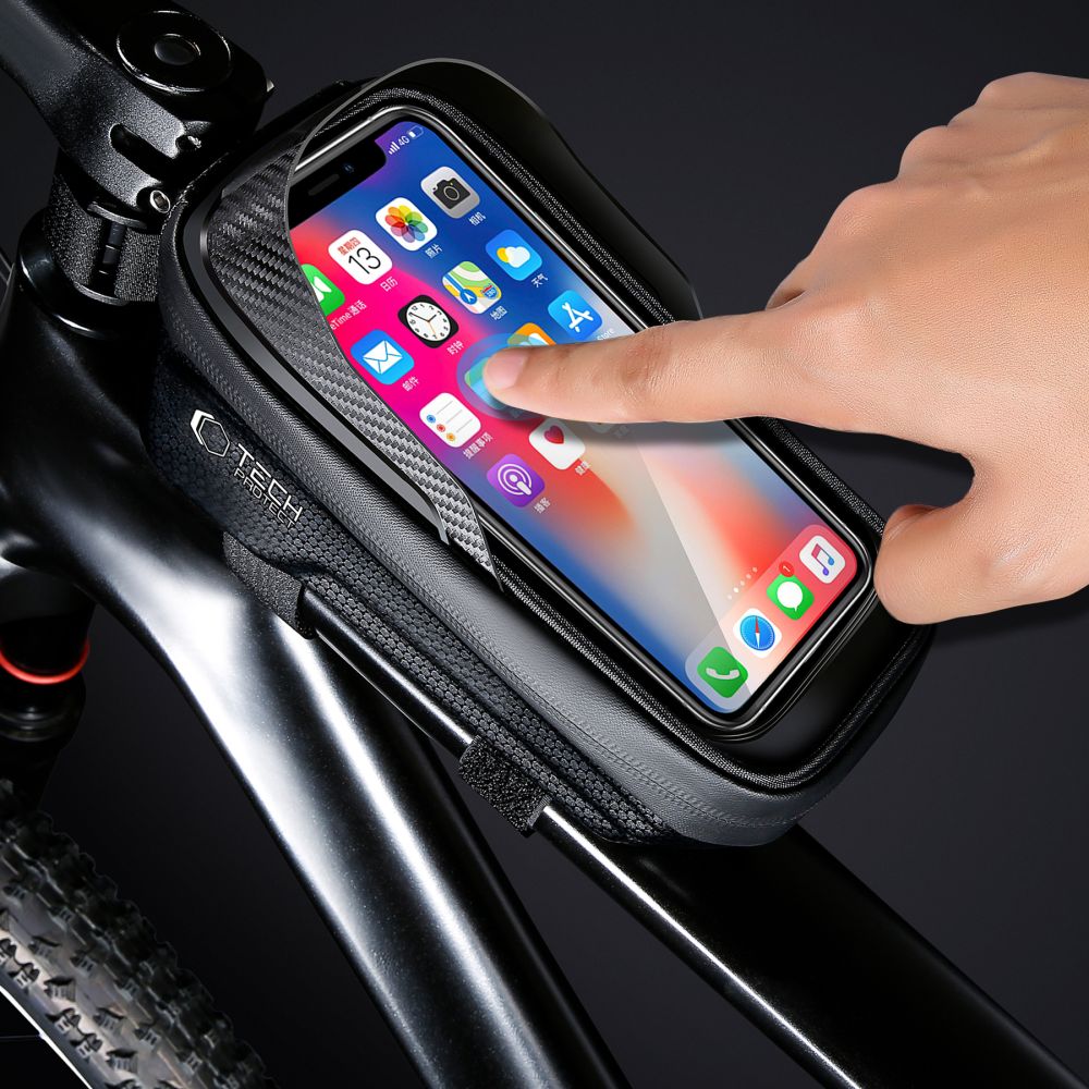 SAC À VÉLO UNIVERSEL AVEC SUPPORT TÉLÉPHONE SAKWA TECH-PROTECT V2 MONTAGE UNIVERSEL ”M” NOIR