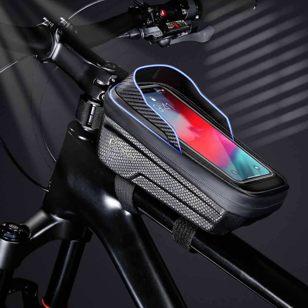 SAC À VÉLO UNIVERSEL AVEC SUPPORT TÉLÉPHONE SAKWA TECH-PROTECT V2 MONTAGE UNIVERSEL ”M” NOIR