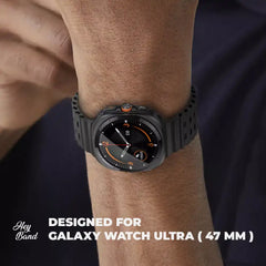 BRACELET EN SILICONE POUR SAMSUNG GALAXY WATCH ULTRA (47 MM) HEYBAND SPORTY NOIR