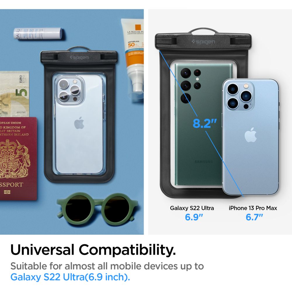 COQUE ÉTANCHE SPIGEN A601 COQUE ÉTANCHE UNIVERSELLE 2-PACK NOIRE