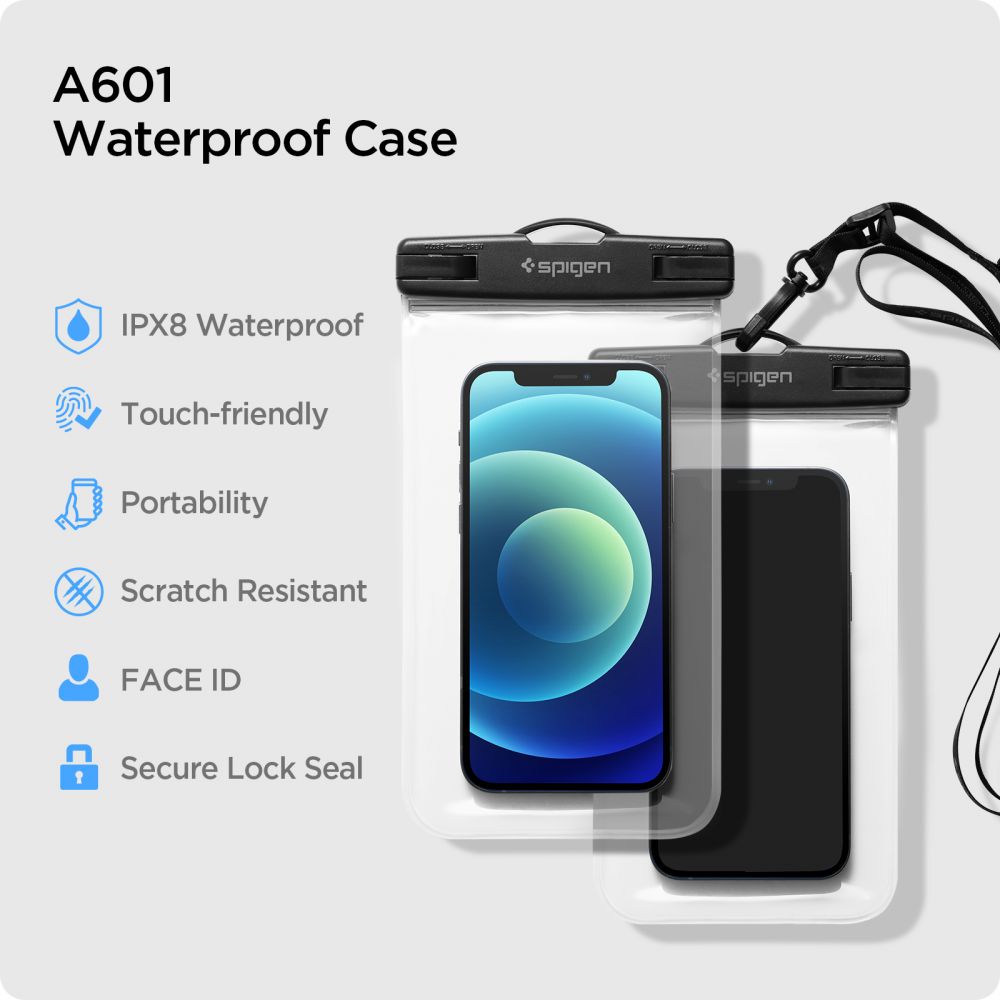 SPIGEN A601 ÉTUI ÉTANCHE UNIVERSEL 2-PACK TRANSPARENT