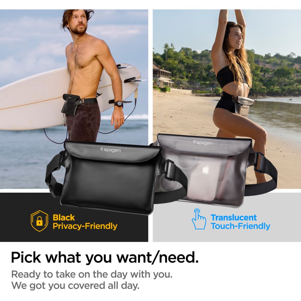 SAC À DOS ÉTANCHE SPIGEN A620 SAC À LA CEINTURE ÉTANCHE NOIR