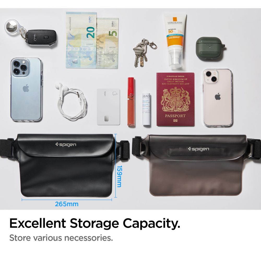 SAC À DOS ÉTANCHE SPIGEN A620 SAC À LA CEINTURE ÉTANCHE NOIR