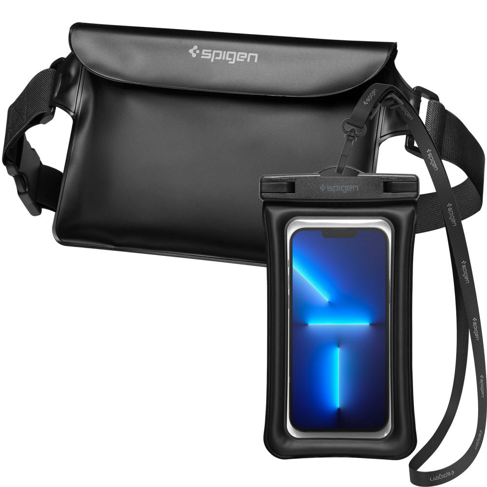 COQUE ÉTANCHE SPIGEN A621 COQUE ÉTANCHE UNIVERSELLE & SAC DE TAILLE NOIR