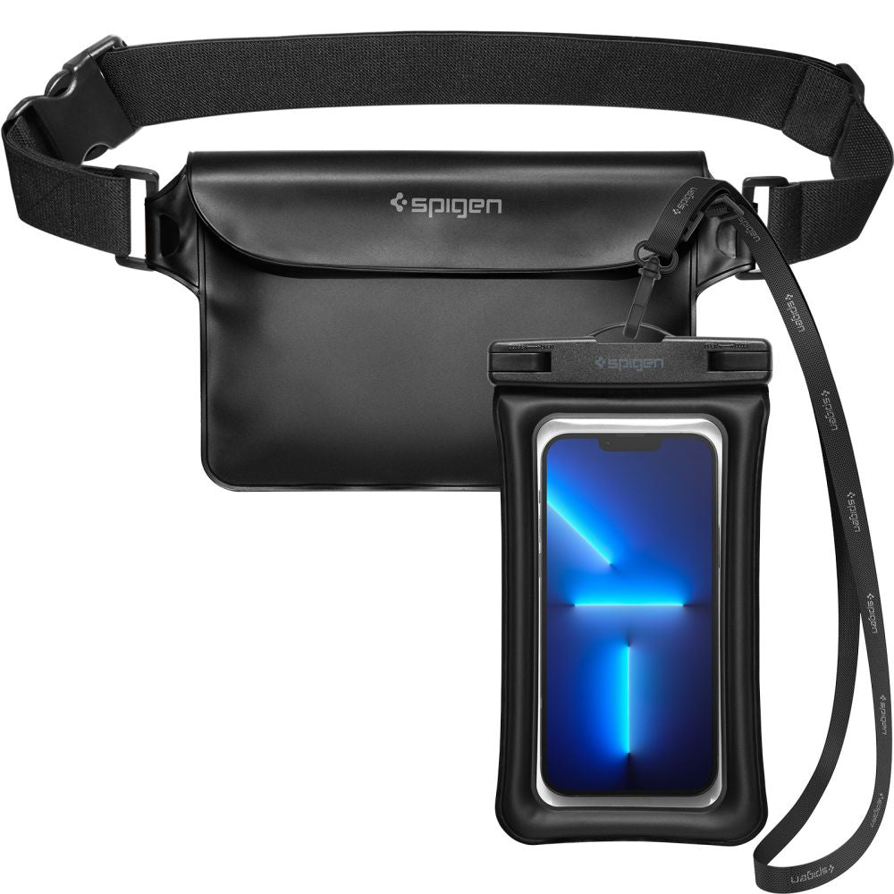 COQUE ÉTANCHE SPIGEN A621 COQUE ÉTANCHE UNIVERSELLE & SAC DE TAILLE NOIR