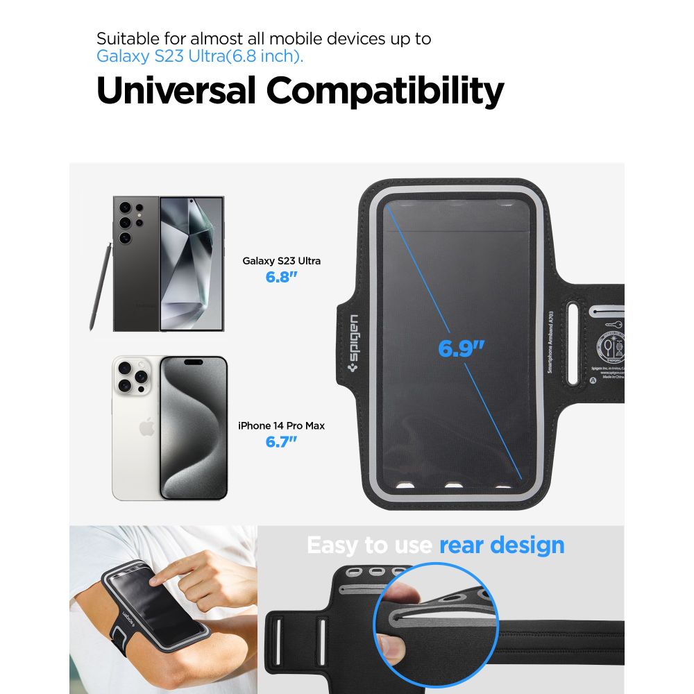 BRACELET SPORTIF SPIGEN A703 DYNAMIC SHIELD NOIR